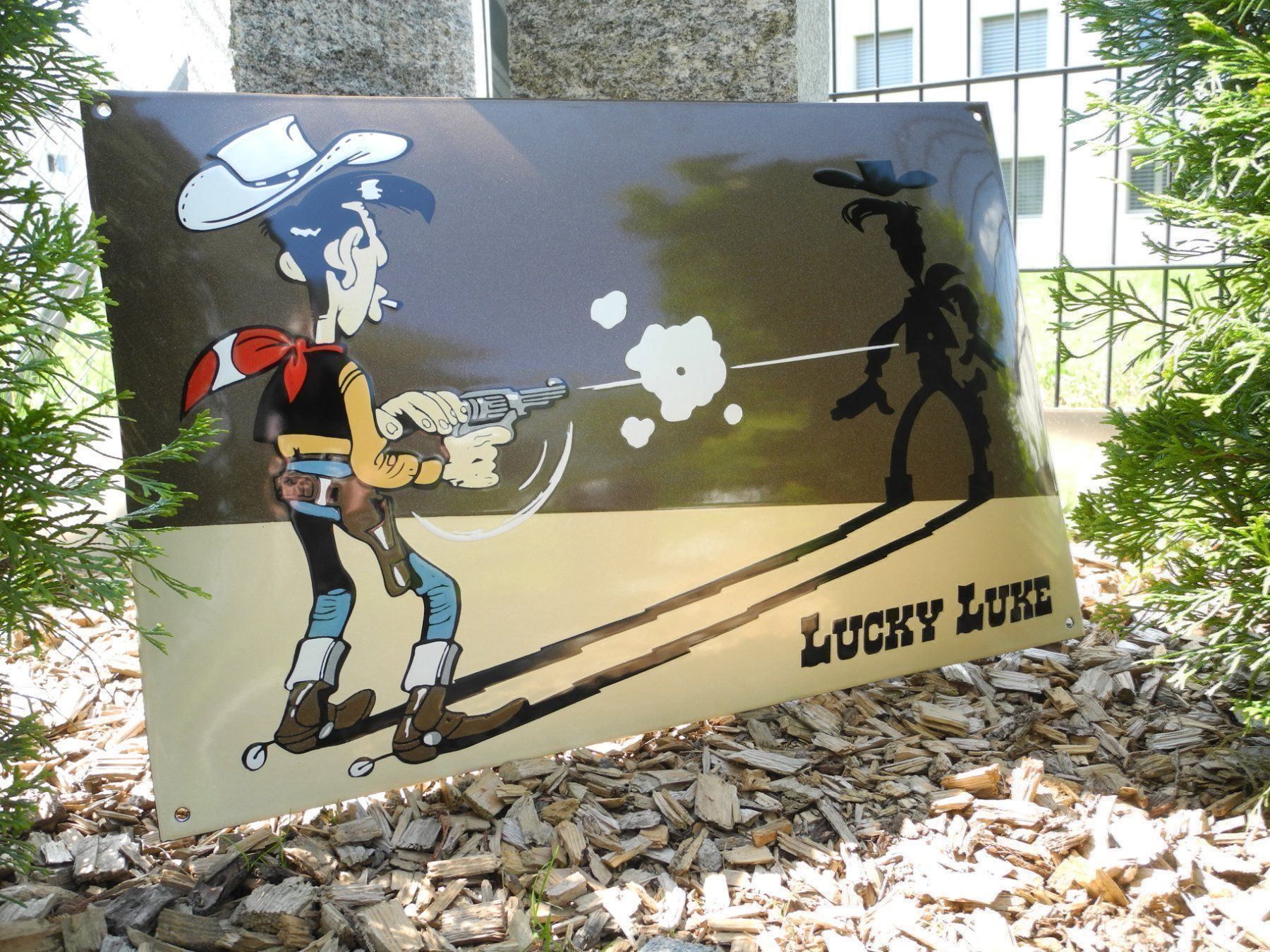 Insegne: LUCKY LUKE  EMAILLESCHILD – Nuovo (secondo la descrizione) da Reinach AG venduto da Huckleberrysix