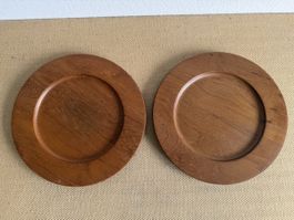 2 Holzteller DANEWOOD Denmark Mid-Century Vintage