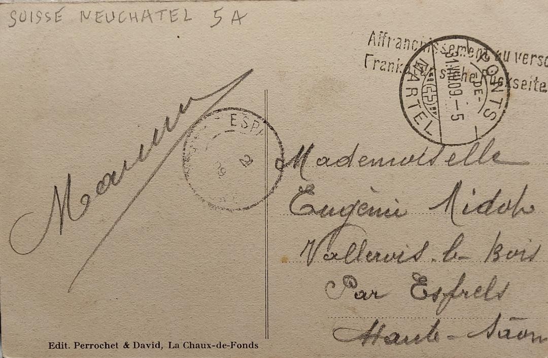 Cartoline postali: LES PONTS-DE-MARTEL - Vue générale - 1909 – Usato da Delémont venduto da Domdom1 1