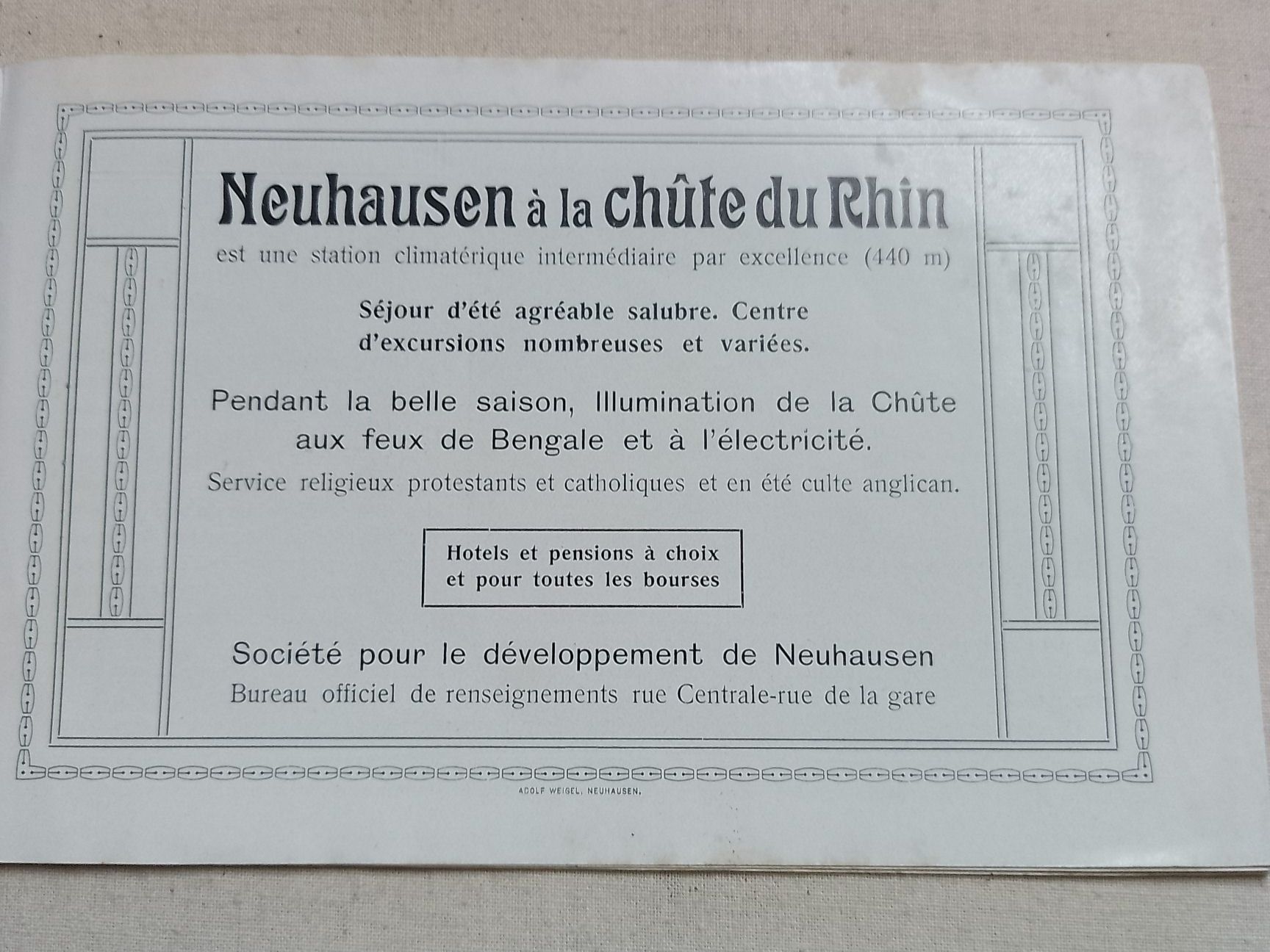 Dokumente: Neuhausen à la chûte du Rhin. – Gebraucht aus Sorengo von 74in 1