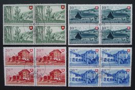 PP 1948, Serie Viererblöcke B38-B41, Ersttag deutsch