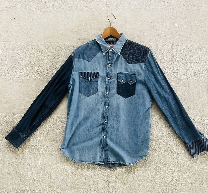 Levi's Camicie: EINZIGARTIGES LEVI'S VINTAGE RECYCLING DENIMHEMD – Usato da Horgen venduto da Seppus75