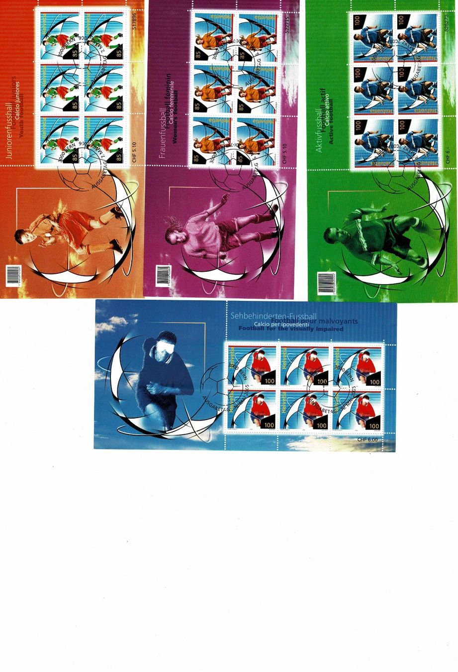 Alle Briefmarken: Fussball 4 KB – Gebraucht aus Lausanne von Whorvath