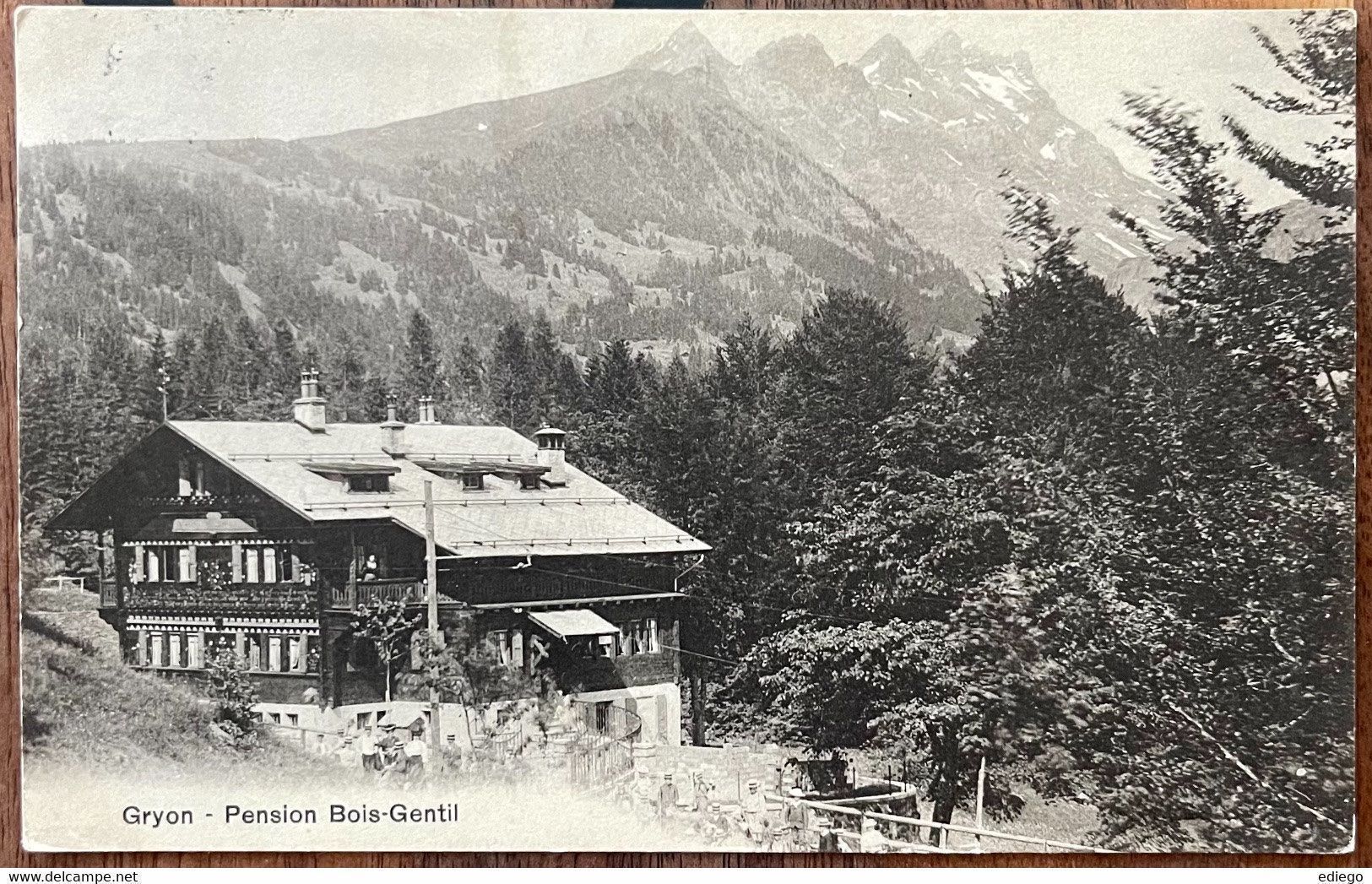 Cartoline postali: GRYON - PENSION BOIS-GENTIL 1917 – Usato da Lutry venduto da Ediego