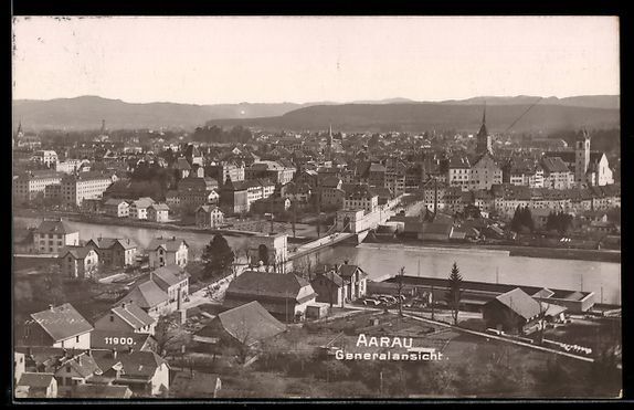 Cartoline postali: AK Aarau, Generalansicht – Usato da Berlin venduto da bartko-reher