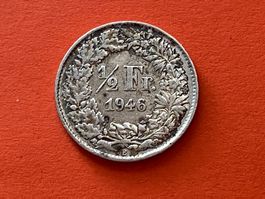 50 Rappen oder 1/2 Fr.1946 B ( Silber ) Auflage 6.8 Mio