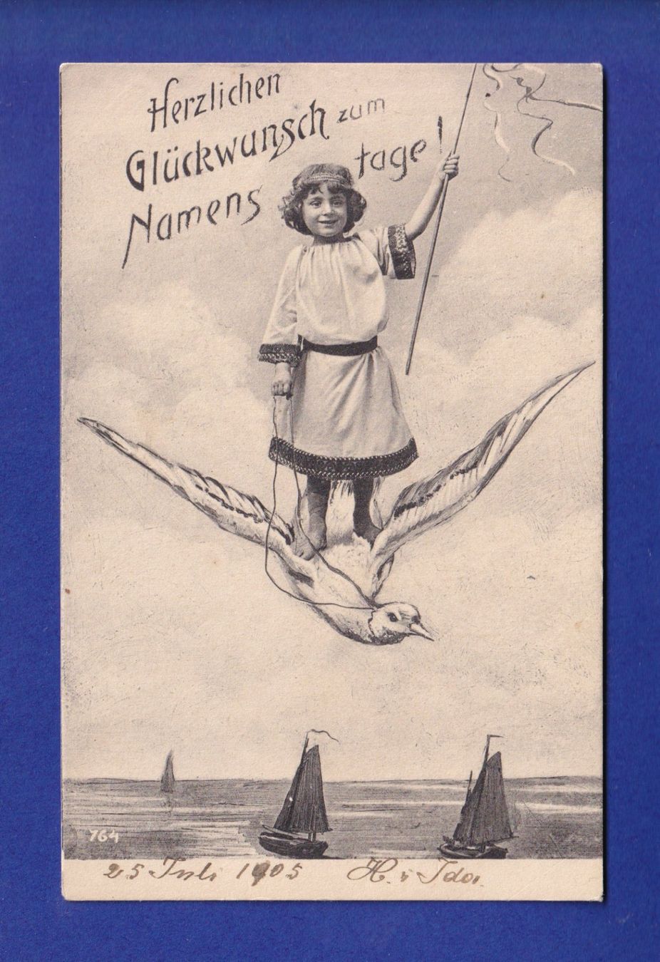 Cartoline postali: ENFANT / KIND - Namenstag – Usato da Pully venduto da nicecards-shop
