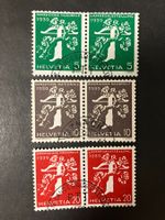 1939 Landi Zusammendrucke, 3x Paare, sauber gestempelt