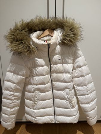 Tommy Hilfiger Winterjacke weiss Grösse M mit Kapuze