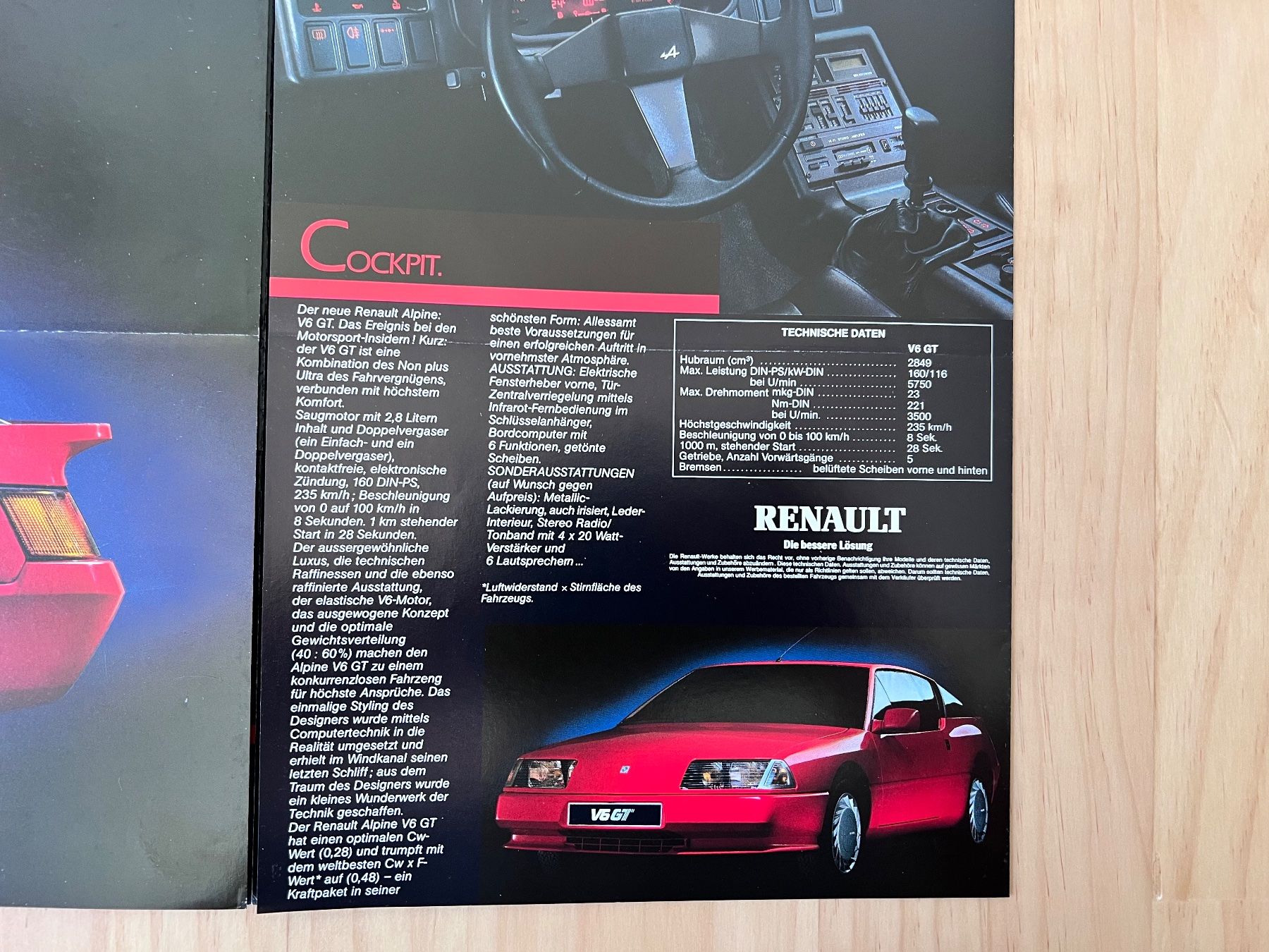 Renault Documenti: RENAULT Alpine V6 GT Faltprospekt – Usato da Münchenbuchsee venduto da Volver64 3