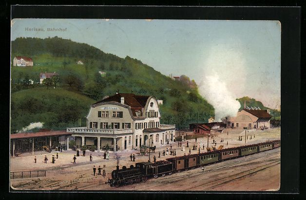 Ansichtskarten: AK Herisau, Bahnhof, 1912 – Gebraucht aus Berlin von bartko-reher