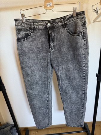 Jeans Damen Acid Wash grau Grösse XXL 