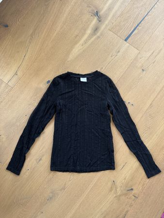 VILA Langarmshirt gemustert leicht transparent Gr.36 schwarz