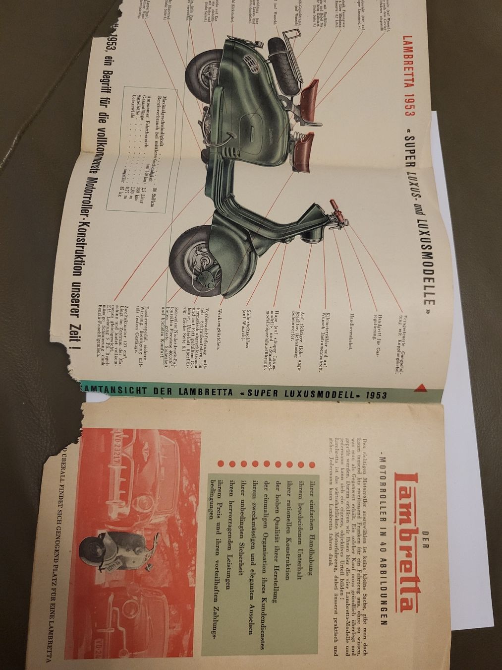 Lambretta Documenti: Prospekt Lambretta Roller Modell 1953  – Difettoso da nunningen venduto da mic_88k2 1