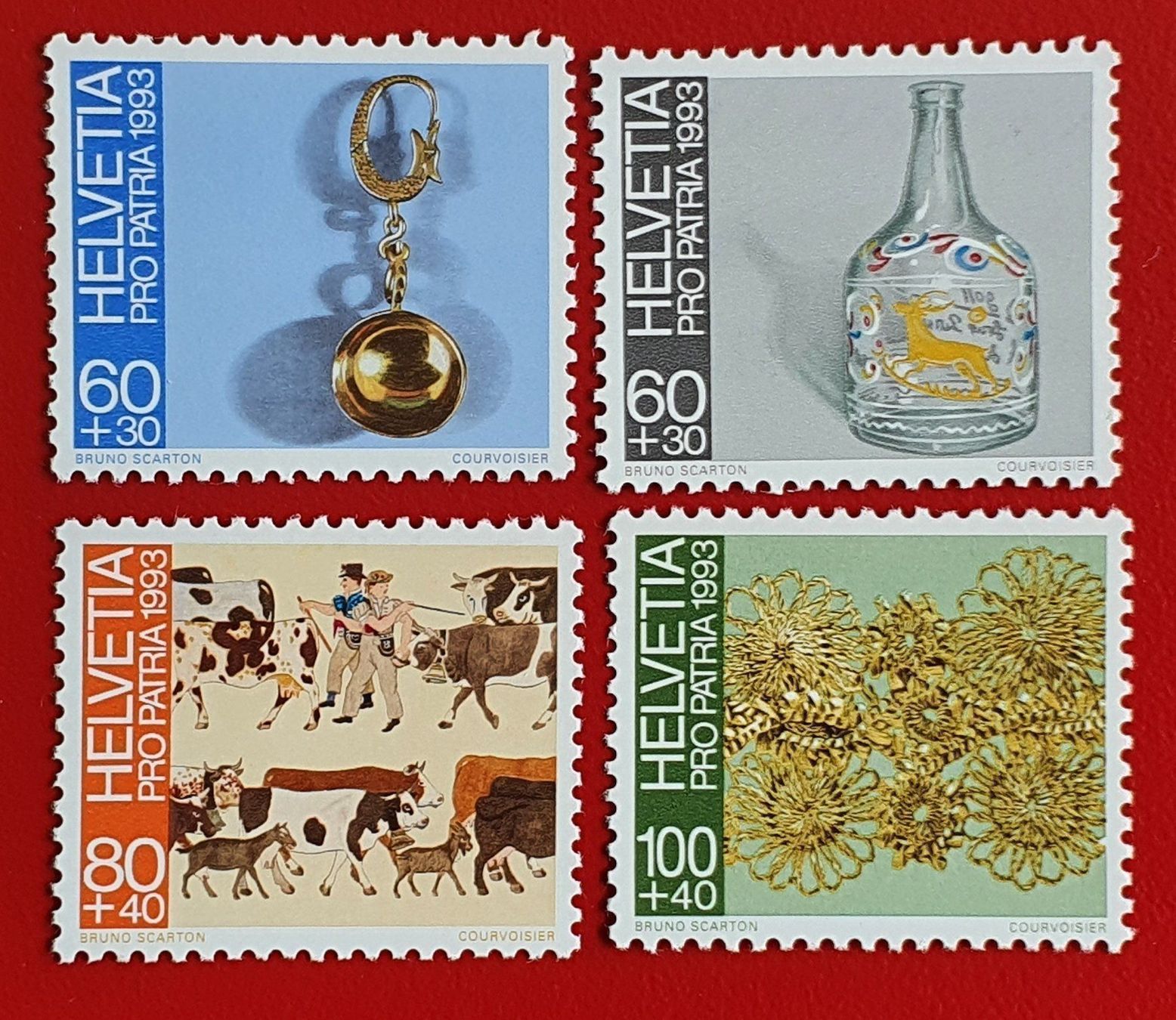 Tutti i francobolli: PRO PATRIA SATZ 239 - 242 1993** POSTFRISCH – Nuovo (secondo la descrizione) da Düdingen venduto da Quartierstrasse