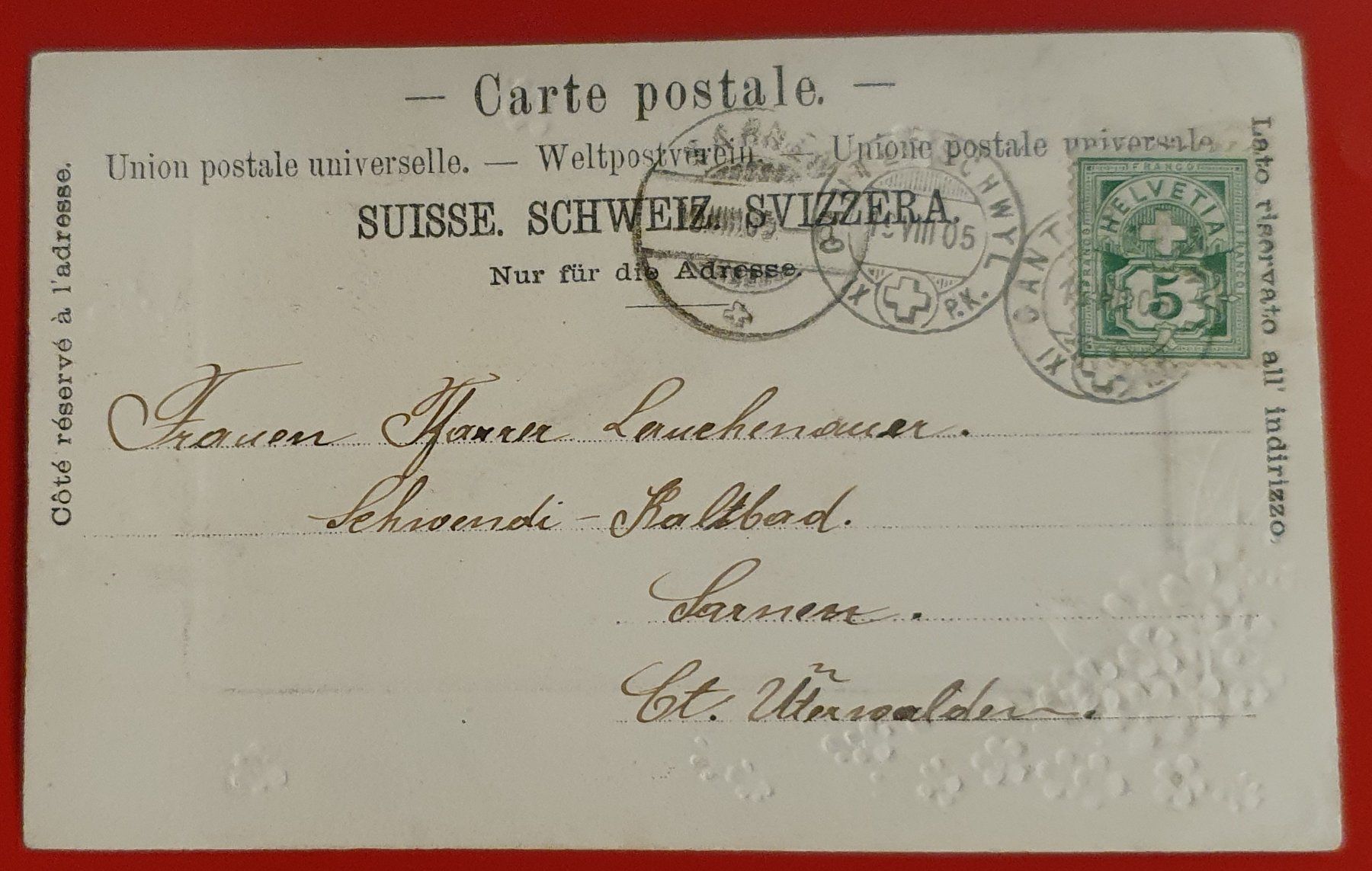Ansichtskarten: Prägekarte - St.Gallen 1905 – Gebraucht aus Kreuzlingen von Rschweiz1 1