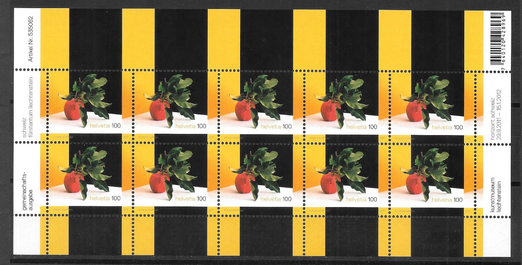 Tutti i francobolli: Kleinbogen 1410 Kunstmuseum Liechtenstein ** 9.9.2011 – Nuovo (secondo la descrizione) da Olten venduto da clotaldi