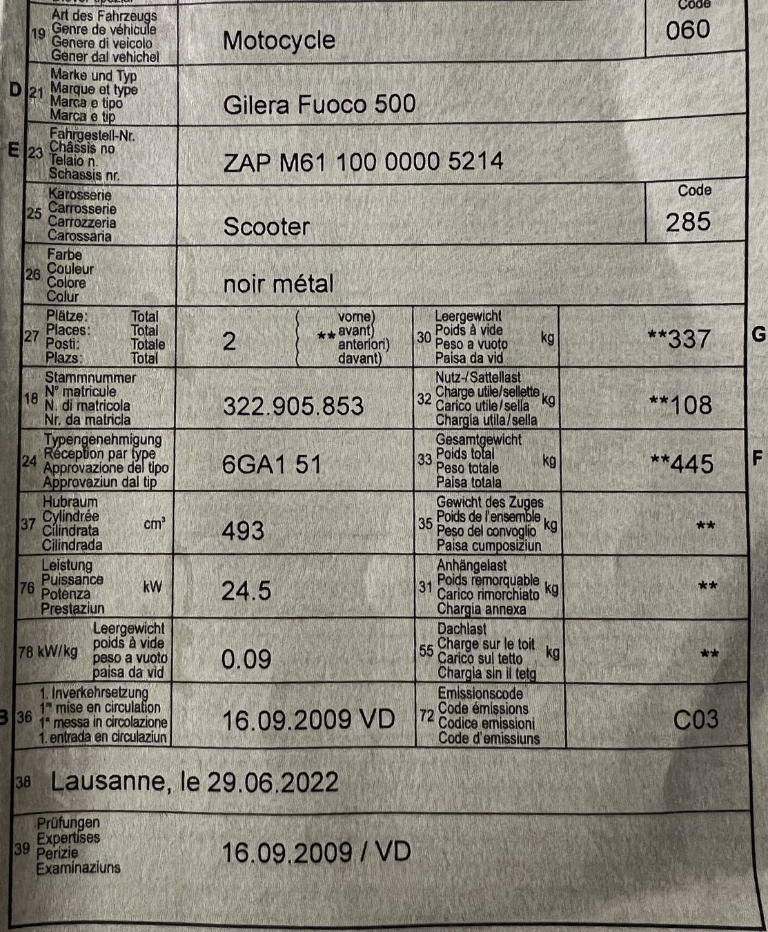 Gilera Scooters: Gilera Fuoco 500 scooter 3 roues – Gebraucht aus Le Landeron von Pimsss 7