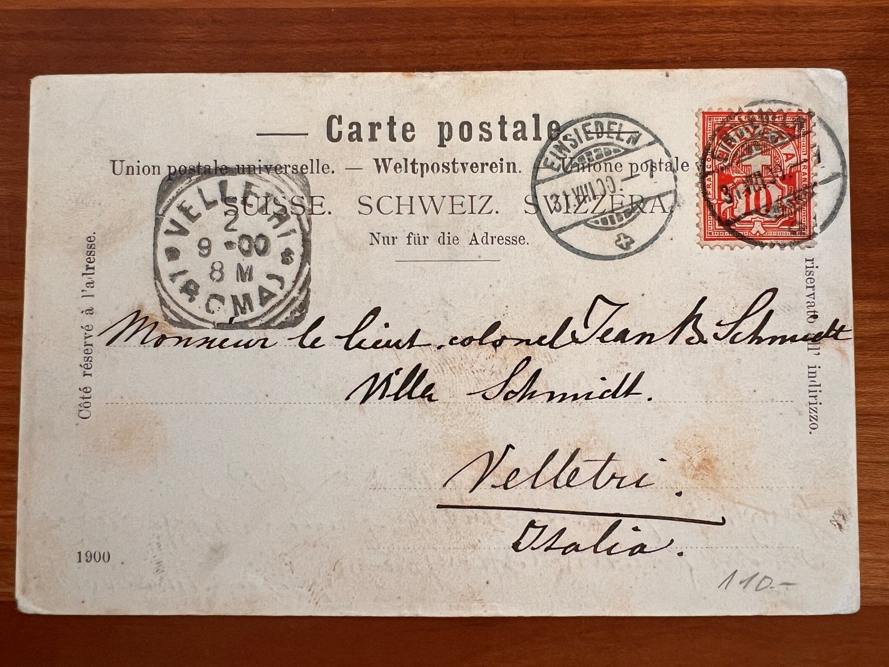 Cartoline postali: Postkarte Einsiedeln 1900 Litho  (P595) – Usato da Hinwil venduto da Sidi4 1