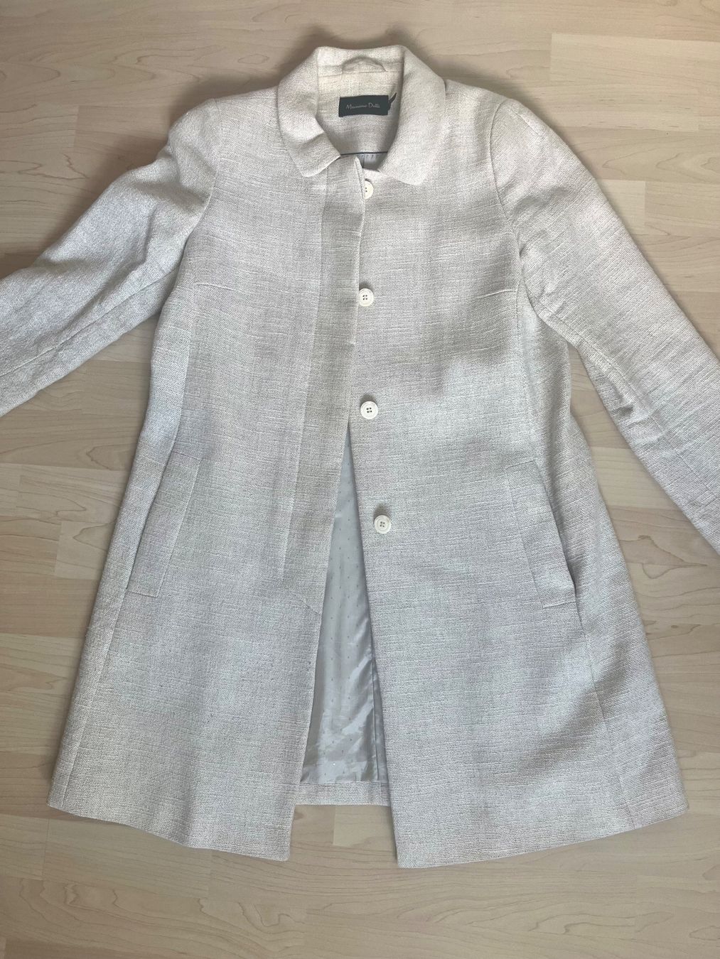 Massimo Dutti Cappotti: Massimo Dutti: heller Sommermantel, Leinen/Baumwolle, M, 40 – Usato da Luzern venduto da ellitussi