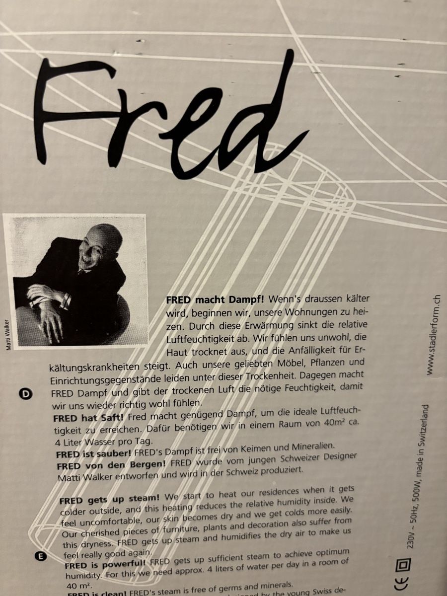 Stadler Form Umidificatori d'aria: Luftbefeuchter Fred – Usato da Wettingen venduto da gis_hr5k 2