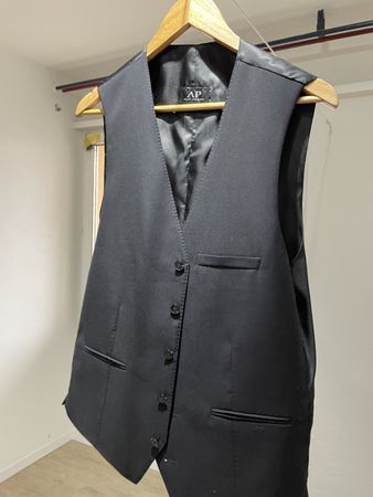 Schwarze Herren Weste Gr. 52 AP Atelier Praeludium Schurwoll