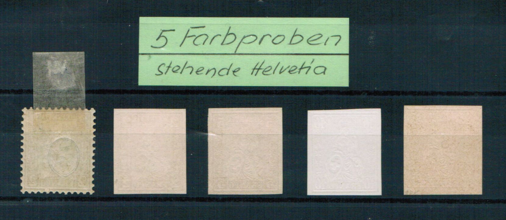 Alle Briefmarken: Si.Helvetia - 5 FARBPROBEN – Neu (gemäss Beschreibung) aus Bern von peri02 1