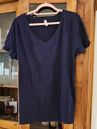 Shirt/Top V-Ausschnitt dunkelblau Gr. L