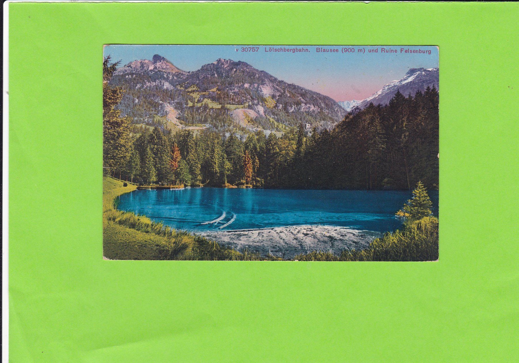 Cartoline postali: Lötschbergbahn-Blausee – Usato da St. Peterzell venduto da neckertal