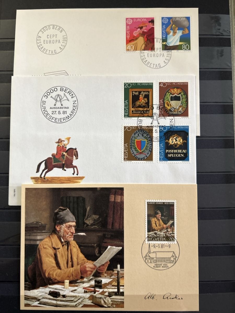 Tutti i francobolli: Schweizer Briefmarken Ersttagsbriefe Top Zustand 1981-82 – Usato da Biel/Bienne venduto da guggerj