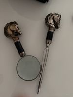 Schreibtischset Lupe Brieföffner Pferdekopf Stil 26cm