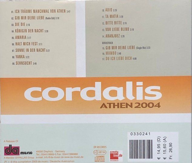CDs: Cordalis - Athen 2004 – Gebraucht aus Grüningen von azulmarron 1