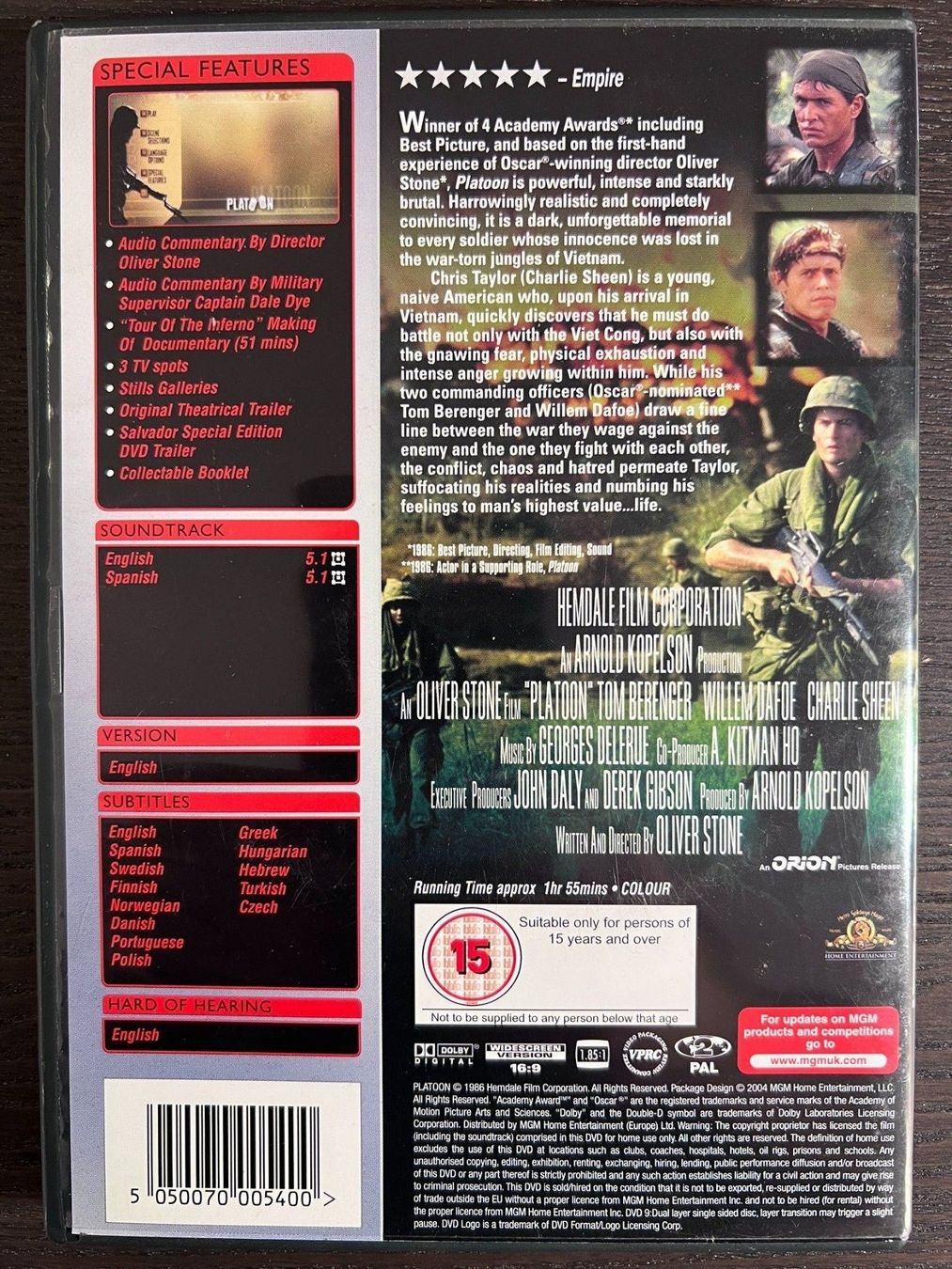 Tutti i DVDs: Platoon ( Englisch ) – Usato da Zürich venduto da FilmFreunde 1