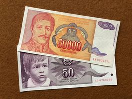 50 & 50000 Dinara - Inflation - Belgrad - Jugoslawien