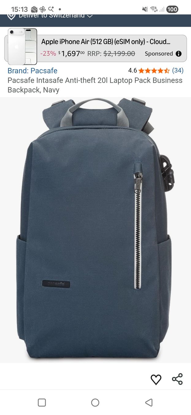 Pacsafe Sacs à dos: Pacsafe Rucksack – D'occasion à Windisch par Miom 3