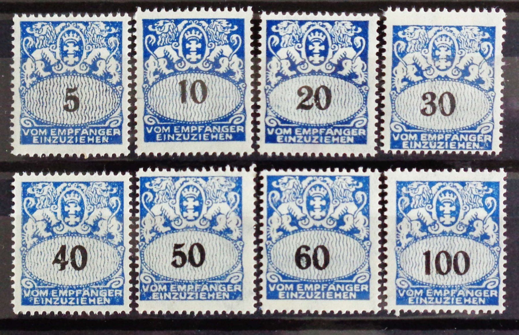 Alle Briefmarken: DANZIG 1923: Serie Portomarken, * – Neu (gemäss Beschreibung) aus Le Locle von timbrettino