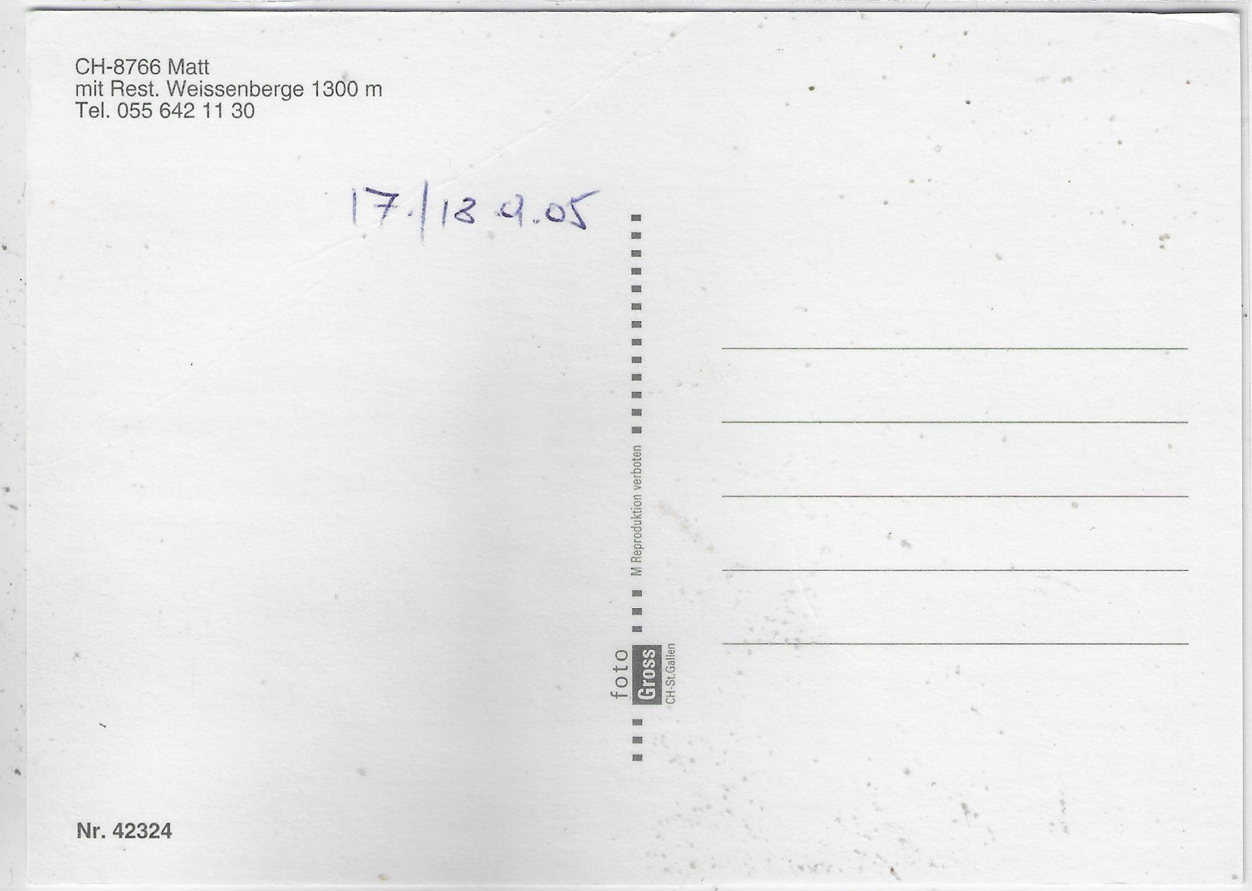 Cartoline postali: Matt-Weissenberge im Sernftal GL – Difettoso da Ettingen venduto da Kartenplanet 1