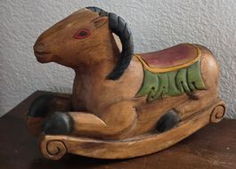 Holzschaukel-Schaf, Handarbeit, Top Zustand, Deko!