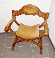 Vintage Savonarola Stuhl aus Massivholz (Scherenstuhl)