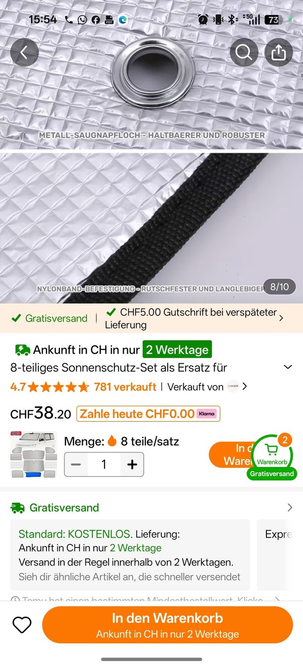 Accessori per altri veicoli: Sonnenschutz Auto – Nuovo (secondo la descrizione) da Zürich venduto da Fabienne.S01 2