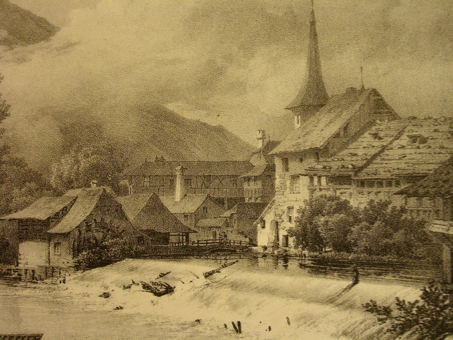 Arts picturaux & lithographies: UNTERSEEN, LITHOGRAPHIE 1824 – D'occasion à Grüningen par Kartensammler 3