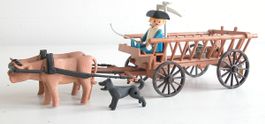 Playmobil Bauernwagen mit Kuh-Gespann zu Spur G