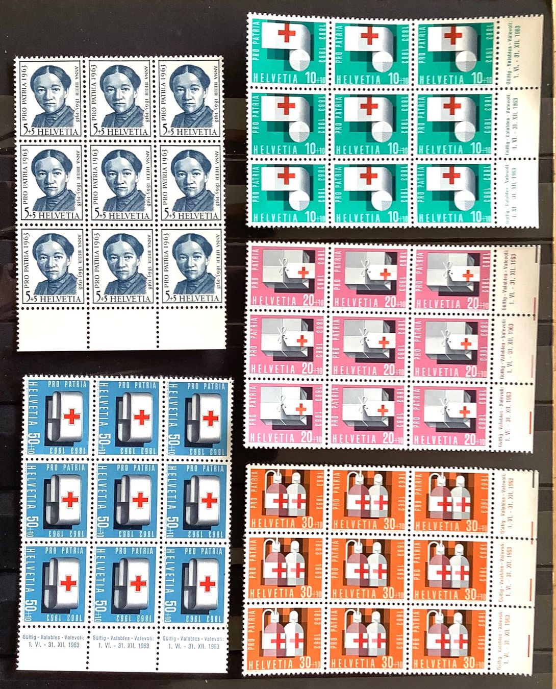 Tutti i francobolli: 1963 Pro Patria / 9er Block Satz Postfrisch ** – Nuovo (secondo la descrizione) da Liestal venduto da Pep3