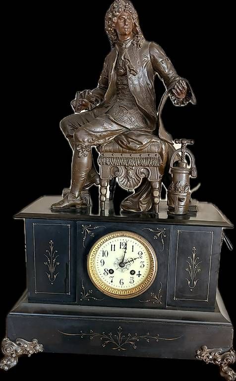 Orologi da terra & Orologi da parete: Pendule de cheminée XIX siècle << Molière >> – Usato da Portalban venduto da Matteo-Fribourg