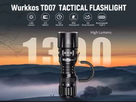 Neu: Wurkkos TD07 taktische Mini Lampe inkl. 18350 Akku