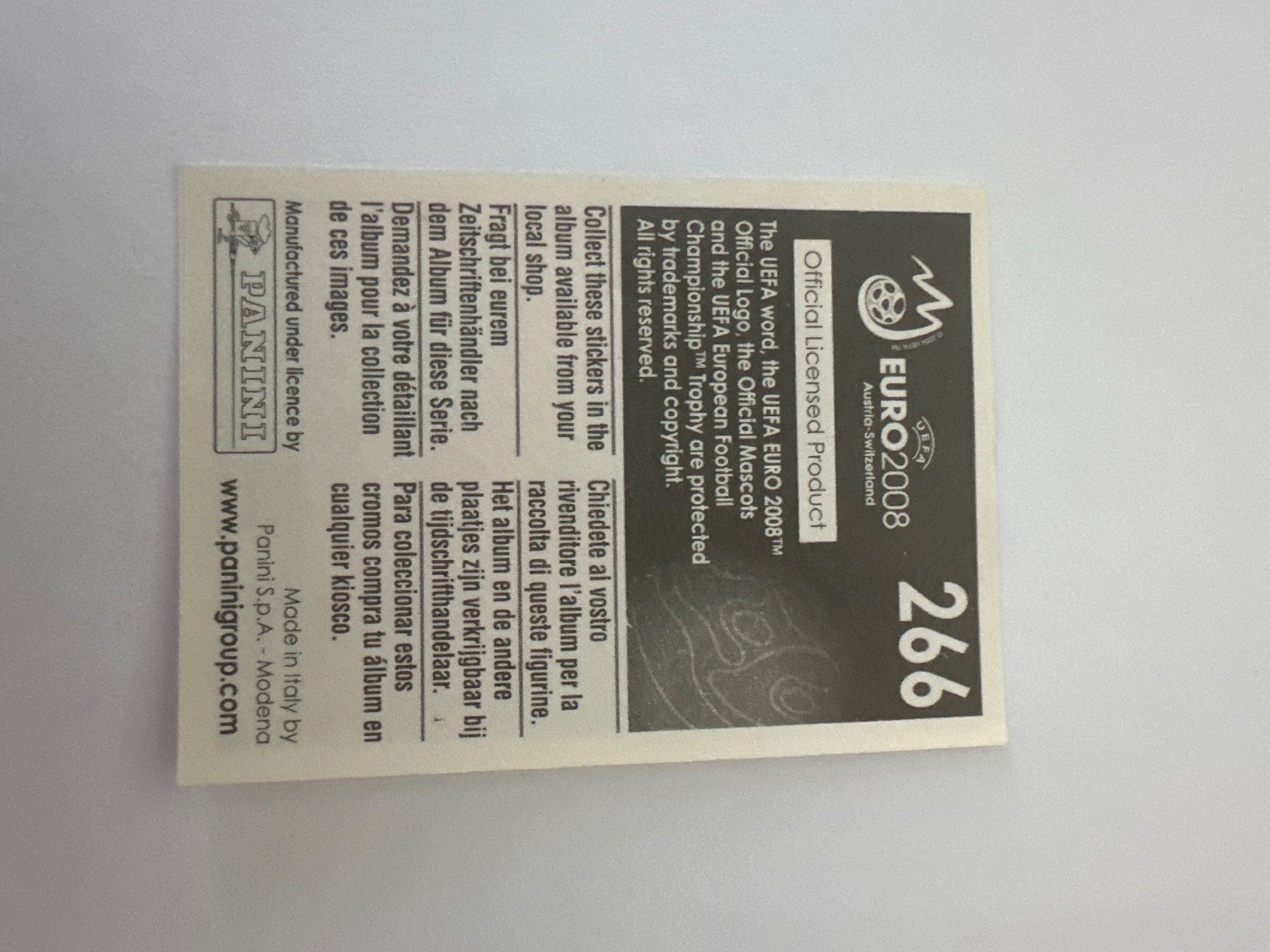 Panini Cartes à collectionner: Panini UEFA EM 2008 Sticker - Nr. 266 – D'occasion à Sulz AG par DealWerk 1