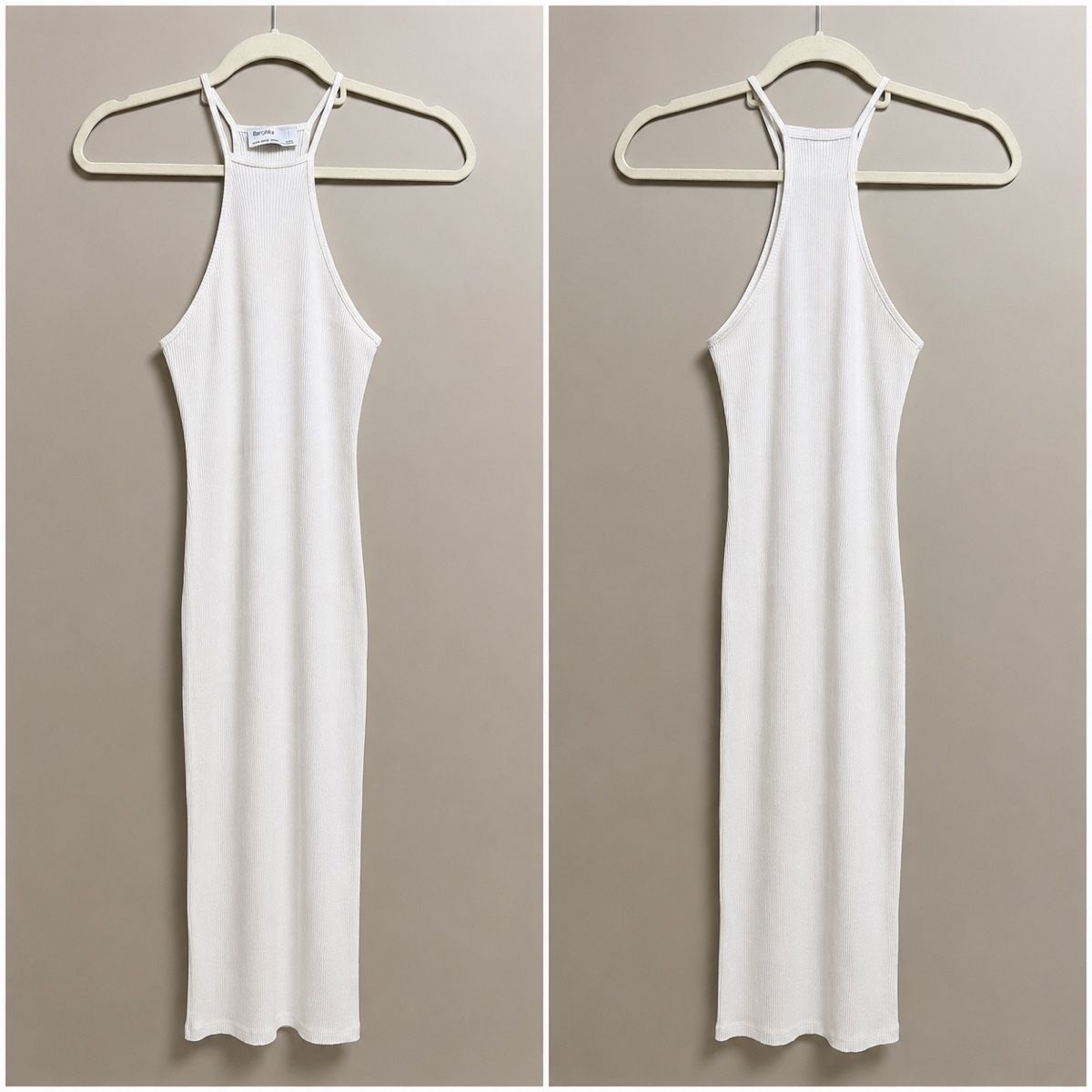 Bershka Kleider: Bershka Rippkleid Weiss Grösse S  – Gebraucht aus Horgen von Niko_V
