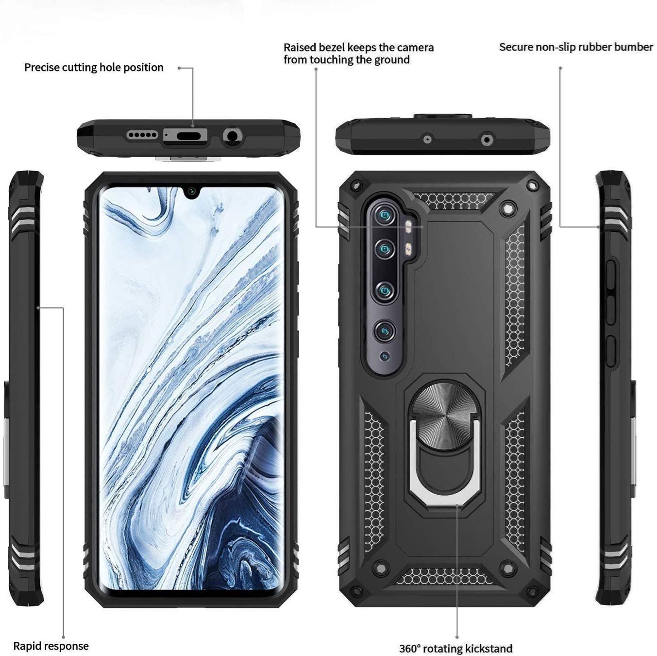 Cover & Protezioni schermo: Xiaomi Mi Note 10 Lite Hülle Etui Ring Case Magnet Cover – Nuovo e nell'imballaggio originale da Volketswil venduto da coverandmore 7
