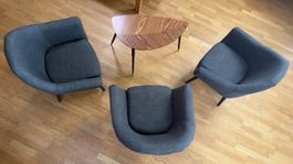 3 Designer-Sessel Maison & Edition + Couchtisch | Lounge-Set