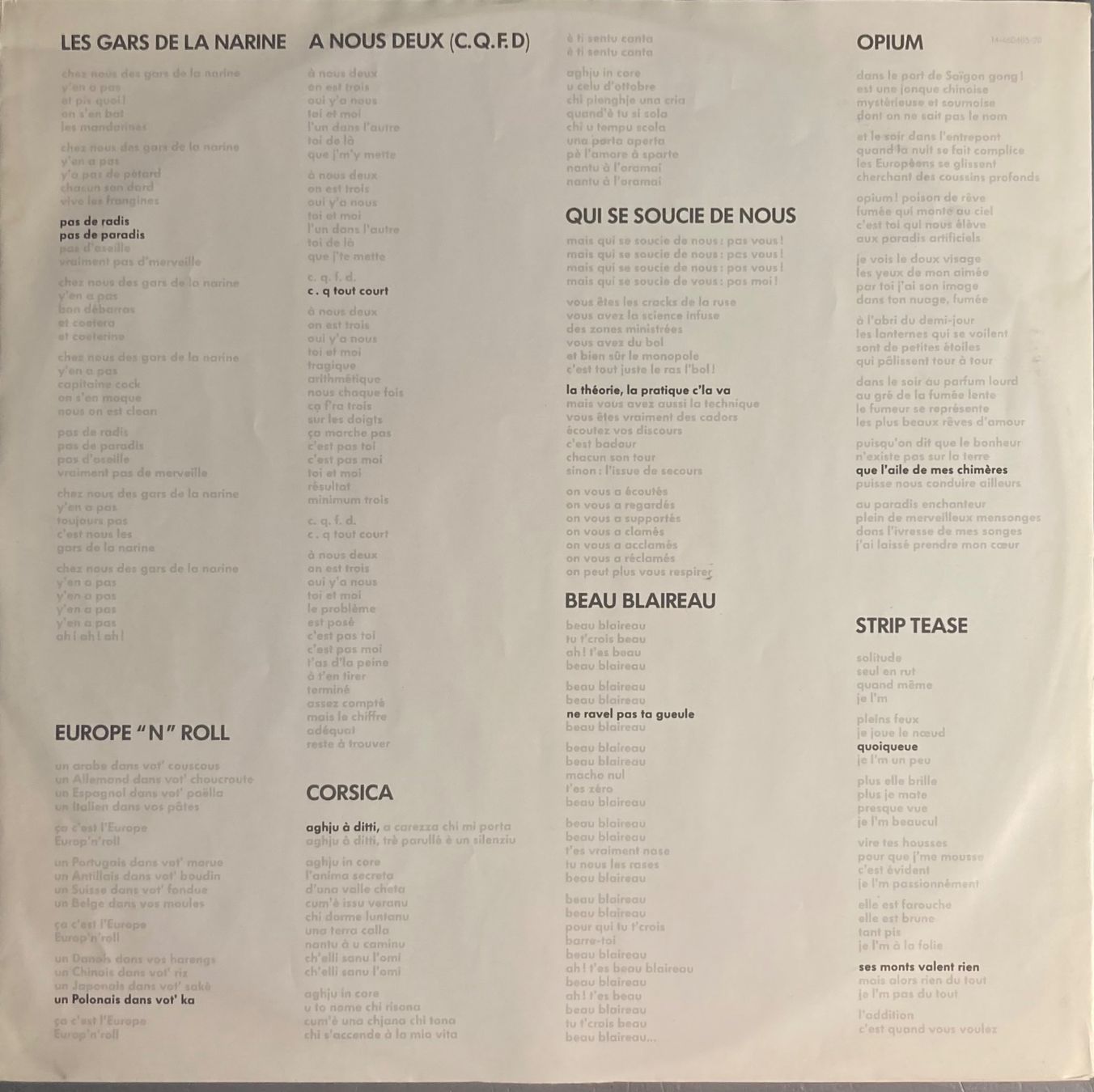 Vinyles: JACQUES DUTRONC - C.Q.F.D.DUTRONC – D'occasion à Poliez-Pittet par Newtown-Records 2